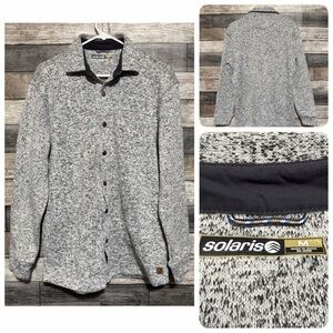 Solaris Fleece Snap Button Shirt Jacket Men’s M Heather Gray Casual
